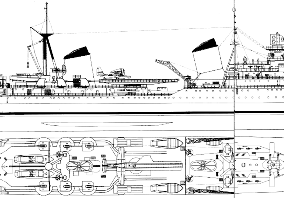 Крейсер СССР Project 26 Molotov 1944 [Heavy Cruiser] - чертежи, габариты, рисунки
